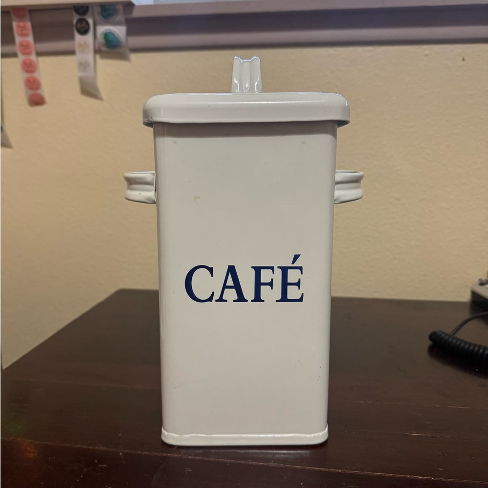 Vintage Original 1980s Metal Kitchen Canister - Coffee